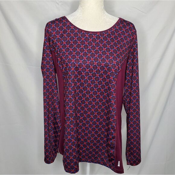 LANDS' END active top long sleeve purple performance tee L - Picture 2 of 10